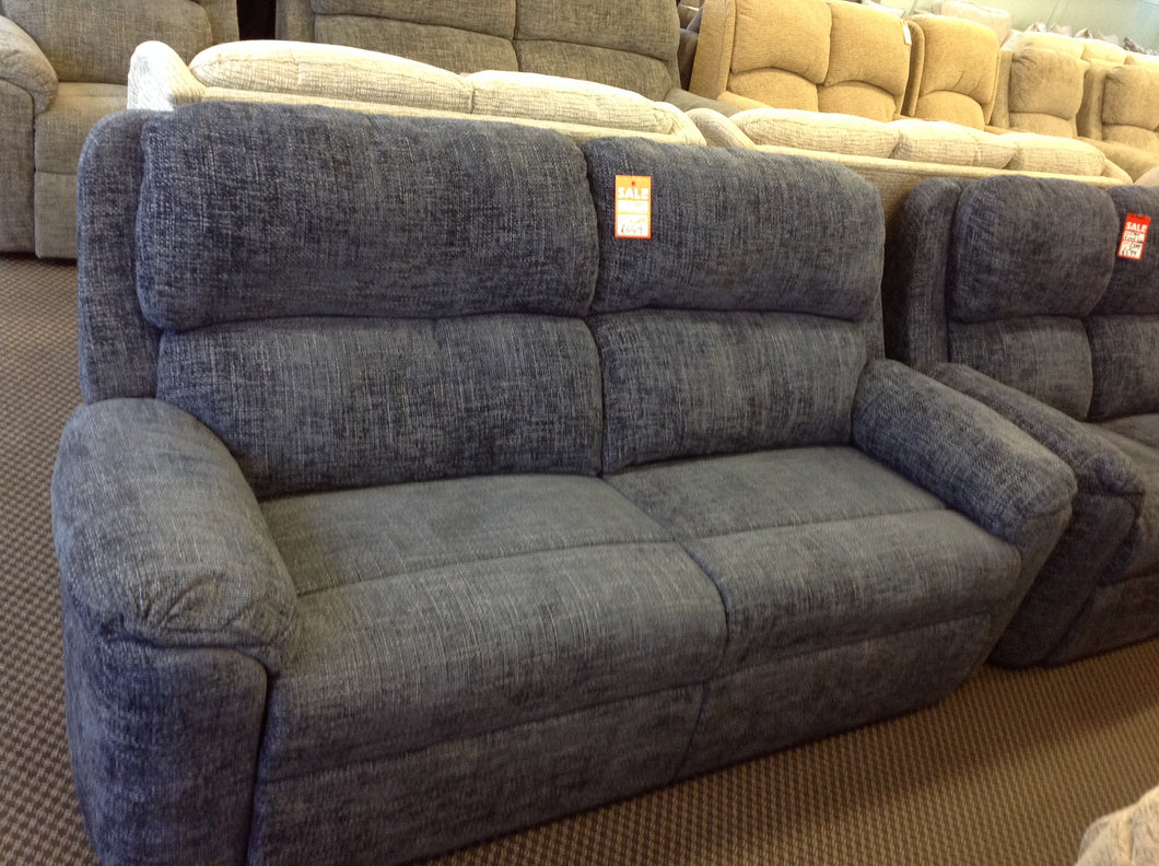 'Cambridge' 3 Seat Manual Reclining Sofa - Weave Midnight