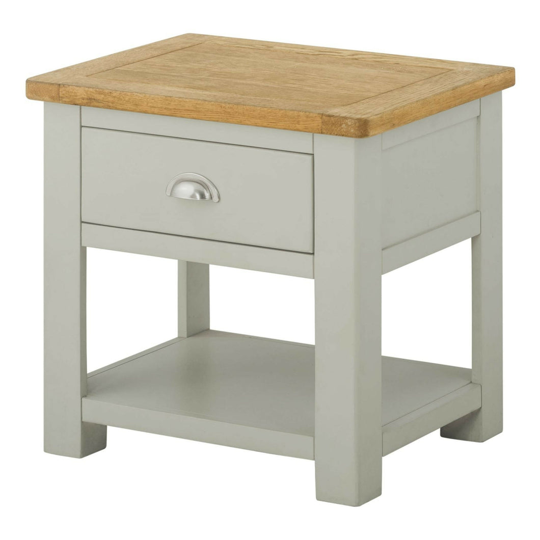 Binbrook Lamp Table with Drawer - Stone